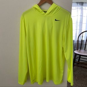 Neon Nike Dri-fit Hooded Shirt